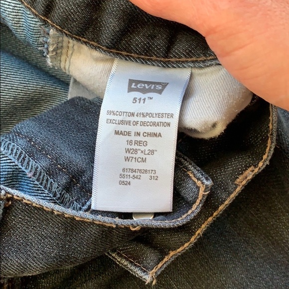 Levis 611 blue jeans girls 16 28" x 28" - Picture 2 of 3